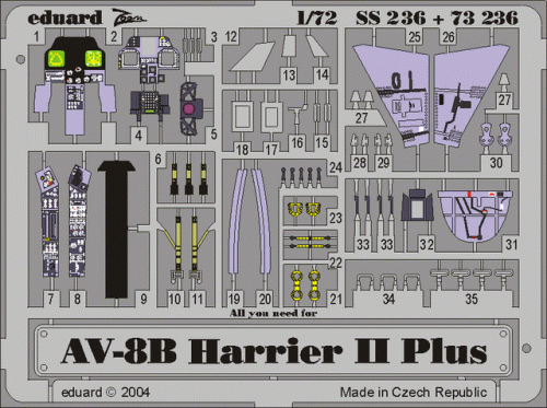 Go to product EDUARD SS236 - 1:72 AV-8B  Plus