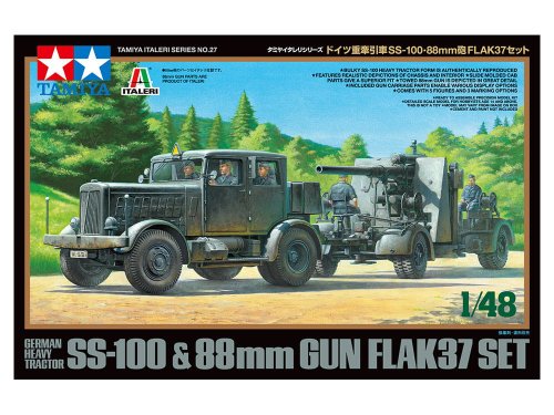 Go to product TAMIYA 37027 - 1:48 German Heavy Tractor SS-100 & 88mm Gun Flak37 Set