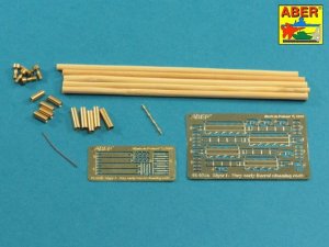 ABER 16024 - 1:16 Barrel cleaning rods with brackets for Tiger I very early model 1240mm