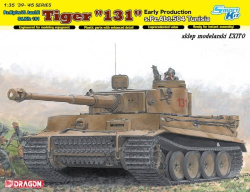 Go to product DRAGON 6820 - 1:35 Pz.Kpfw.VI Ausf.E Tiger I 131 Pz.Abt.504 Tunisia