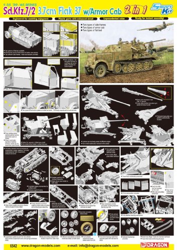 Go to product DRAGON 6542 - 1:35 Sd.Kfz.7/2 mit 3,7cm Flak 37 w/Armor Cab