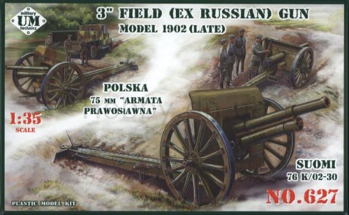 Go to product UNIMODELS 627 - 1:35 Polish 75mm gun "prawoslawna" ( ex Russian) gun mod.1902 late