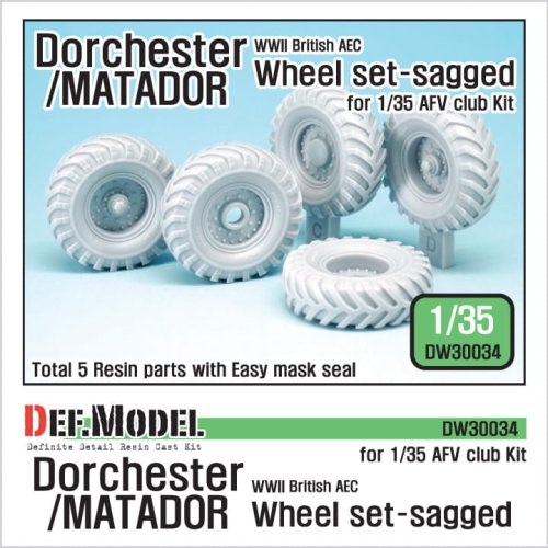 Go to product DEF MODEL DW30034 - 1:35 WWII British AEC Dorchester / Matador Sagged Wheel set