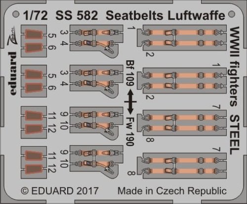 Go to product EDUARD SS582 - 1:72 Seatbelts Luftwaffe WWII fighters - Steel