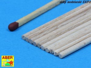 ABER WR2 - Wood round rods 2,00 mm length 250 mm x 10 pcs.