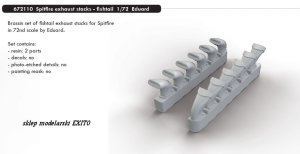 EDUARD 672110 - 1:72 Spitfire exhaust stacks - fishtail