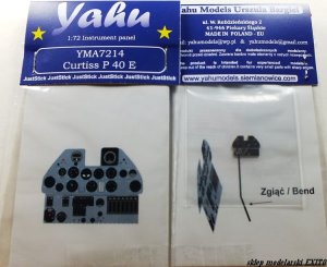 YAHU YMA7214 - 1:72 Curtiss P-40 E - Instrument Panel