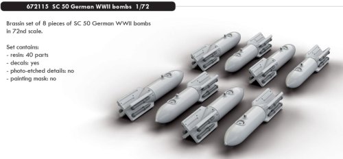 Go to product EDUARD 672115 - 1:72 SC 50 German WWII bombs
