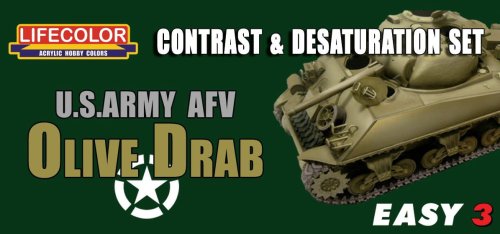 Go to product LIFECOLOR MS03 - U.S. Army AFV Olive Drab - Contrast & Desaturation set