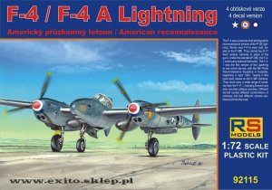RS MODELS 92115 - 1:72 F-4 /F-4A Lightning