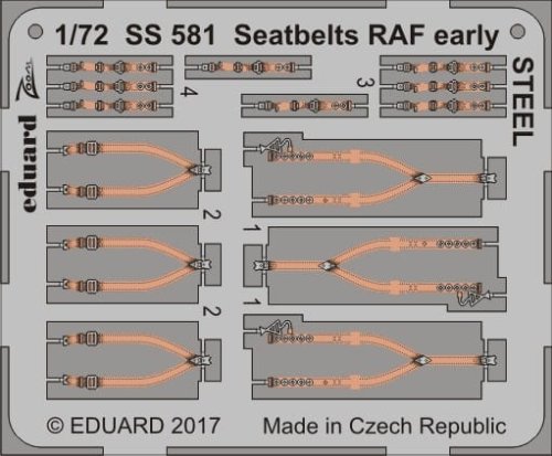 Go to product EDUARD SS581 - 1:72 Seatbelts RAF early - Steel