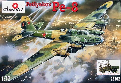 Go to product AMODEL 72142 - 1:72 Petlyakov Pe-8 and aircraft starter AS-2