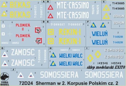 Go to product TORO MODEL 72D24 - 1:72 Polish Shermans in Italy 2nd Polish Corps, 1945 vol.2