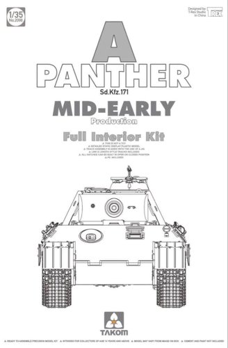 Go to product TAKOM 2098 - 1:35 Panther Ausf.A Mid-Early production w/ full interior