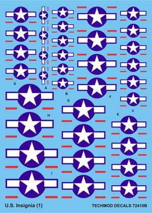 Go to product TECHMOD 72410 - 1:72 USA Insignia 1943 to present