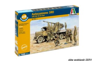 ITALERI 7508 - 1:72 Autocannone RO3 With 90/53 AA Gun w/ 8 figures