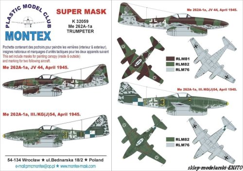Go to product MONTEX K32059 - 1:32 Me-262 A-1a