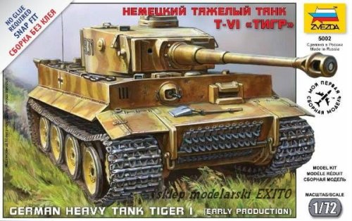 Go to product ZVEZDA 5002 - 1:72 Heavy Tank Pz.Kpfw.VI Tiger I early