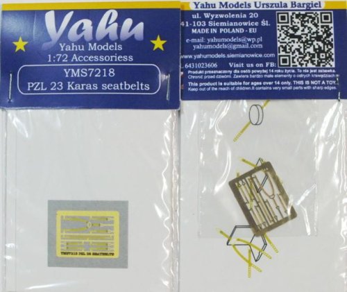 Go to product YAHU YMS7218 - 1:72 PZL P.23 Karaś / P.42 / P.43 seatbelts