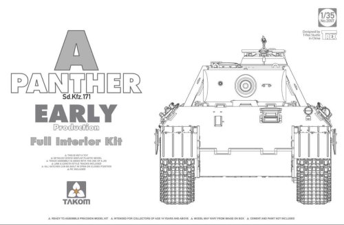 Go to product TAKOM 2097 - 1:35 Panther Ausf.A Early production w/ full interior
