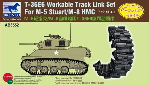 Go to product BRONCO AB 3552 - 1:35 T-36E6 Workable Track Set For M-5/M-8 Stuart