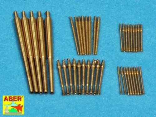 Go to product ABER 1:350L-55  - 1:350 Set of barrels for Narvik classe destroyers 1936B - 127mm x 5; 37mm (C/30) x 8; 37mm(M42) x 10; 20mm x 18