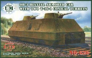 UNIMODELS 628 - 1:72 OB-3 Biaxial armored car with two T-26-1 conical turrets
