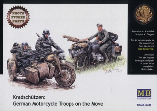 Go to product MASTER BOX 3548 - 1:35 Kradschutzen: German Motorcycle Troops on the Move