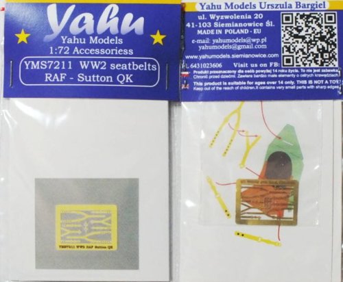 Go to product YAHU YMS7211 - 1:72 WW2 seatbelts - RAF Sutton QK