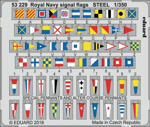 Go to product EDUARD 53229 - 1:350 Royal Navy signal flags - Steel