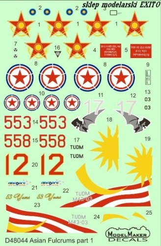 Go to product MODELMAKER D48044 - 1:48 Asian Fulcrums part 1 Malaysia , Kazakhstan , North Korea