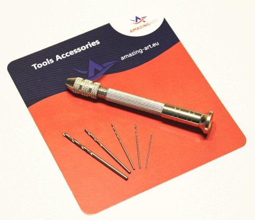Go to product AMAZING ART 8635 - Manual mini drill + 5 drill bits 0.6 - 2mm