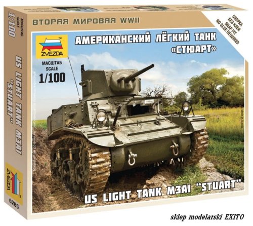 Go to product ZVEZDA 6265 - 1:100 M3A1 Stuart US Light Tank