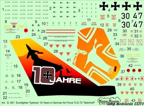 Go to product MODELMAKER D48051 - 1:48 Eurofighter Typhoon 10 Years in German Air Force TLG 73 Steinhoff