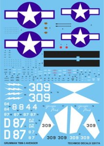 TECHMOD 32017 - 1:32 Grumman TBM-3 Avenger w/canopy mask