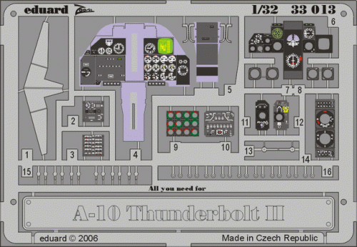 Go to product EDUARD 33013 - 1:32 A-10 dashboard