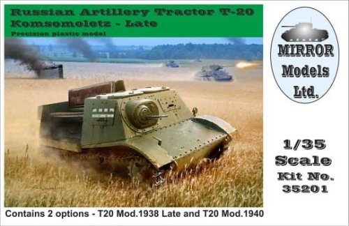 Go to product MIRROR MODELS 35201 - 1:35 Russian Artillery Tractor T20 Late  (Mod.1938 Late and Mod.1940)
