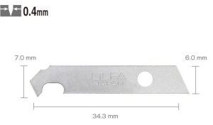 OLFA KB4-P/5 - blades for cuttying styrene, plexi etc. For knives: AK-1 and AK-4. 5 pcs.