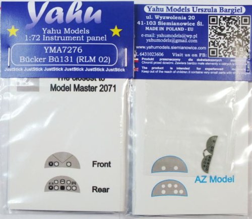 Go to product YAHU YMA7276 - 1:72 Bucker Bu-131 (RLM 02) - Instrument Panel