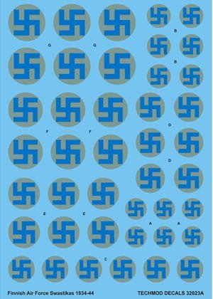 Go to product TECHMOD 32023 - 1:32 Finnish Air Force Swastikas and Serials 1944-45
