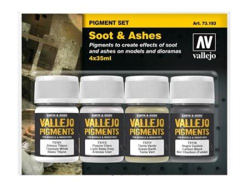 Go to product VALLEJO Pigments Set 73193 - Soot & Ashes 4 x 35ml