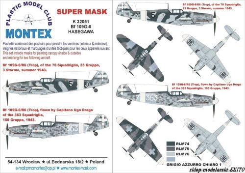 Go to product MONTEX K32051 - 1:32 Bf-109 G6 Italy