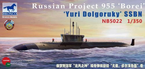 Go to product BRONCO NB 5022 - 1:350 Russian Project 955 Borei Yuri Dolgoruky SSBN