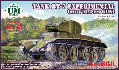 Go to product UNIMODELS UM-MT 668 - 1:72 BT-7 experimental tank w/76,2 mm gun