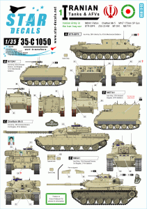 STAR DECALS 35-C1050 - 1:35 Iranian Tanks & AFVs # 1. Iran Army during the Iraq-Iran War 1980s.
