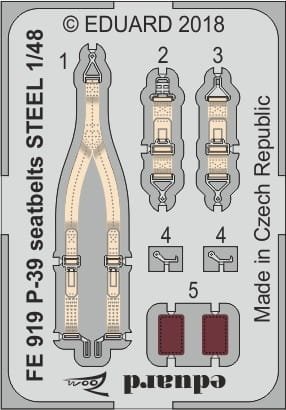Go to product EDUARD FE919 - 1:48 P-39 seatbelts - Steel