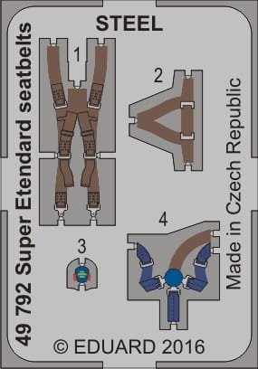 Go to product EDUARD 49792 - 1:48 Super Etendard seatbelts - Steel