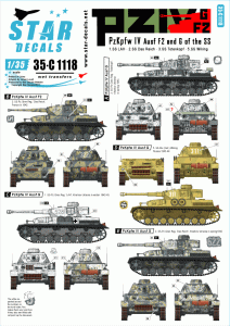STAR DECALS 35-C1118 - 1:35 PzKpfw IV F2 and G. PzKpfw IV of the Waffen-SS. LAH, Das Reich, Totenkopf and Wiking.