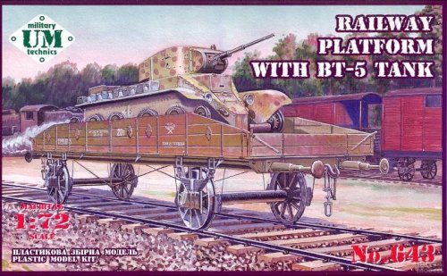 Go to product UNIMODELS UM-MT 643 - 1:72 Railway platform with BT-5 tank