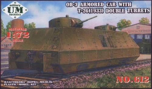 Go to product UNIMODELS 612 - 1:72 OB-3 Armored Car w.T-26 Double Turrets